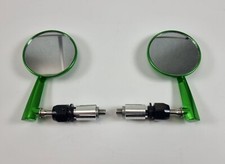 MPOL Pair of Green Universal Bar End Mounted Mirrors M8 x 1.25 bolts Magazi