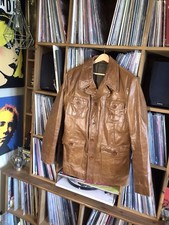 Men’s 1970s Style Brown Real  Leather Jacket VGC Large River Island