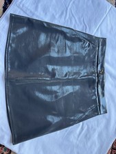 Topshop Tall Grey Shiny PVC A Line Skirt, Size 8, 2 Pockets