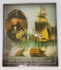 Battle of Trafalgar Bicentenary coin with genuine peice of Oak from HMS Victory