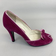 Marc Jacobs Pink Velvet Slip On Pump Court Party Wedding Bow Shoes EU39.5 UK6.5