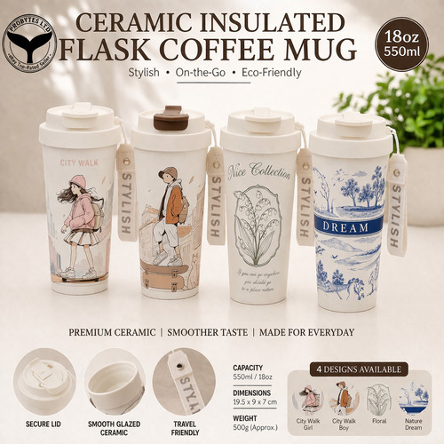 550ml ceramic insulated coffee - ceramic,