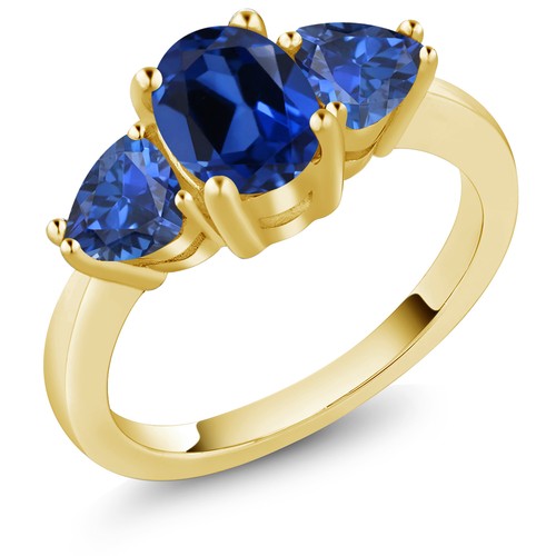 Oval blue created - 2.68, ct