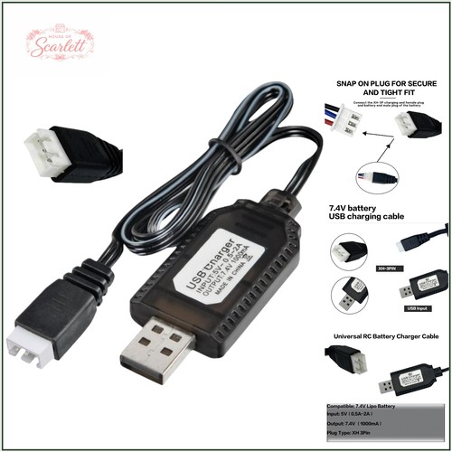 Compact usb charger with - 7.4v,