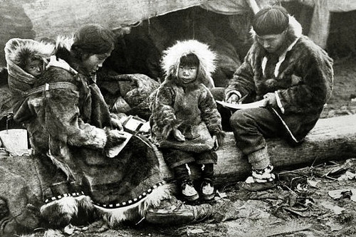 Eskimo family parents and