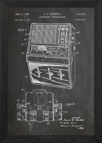 Jukebox patent 1965 - , framed