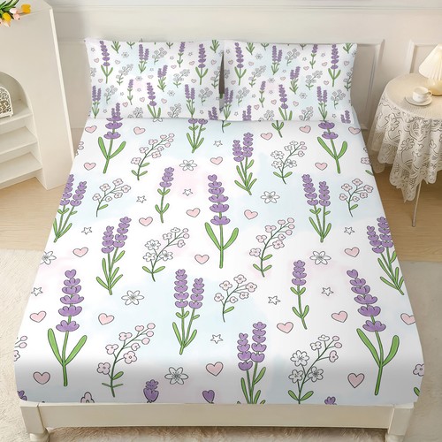 Floral aesthetic fitted sheet - floral,