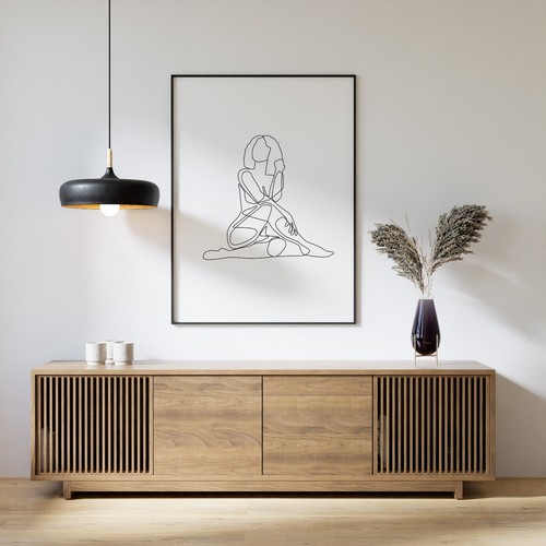 Female body art print - female,