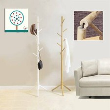 8 Hooks Coat Stand Rack Hat Jacket Bag Clothes Hanger Living Room Bedroom UK