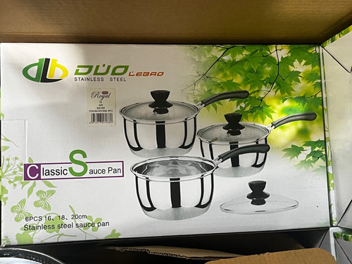 3pc saucepan set stainless - 3pc,