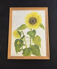 Original Framed Oil Painting Sunflower Still Life Floral Artwork