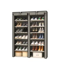 7-Tier Shoe Storage Organizer Dustproof Cover Closet Cabinet Shelf Waredrobe