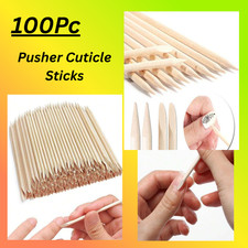 100 Pcs Cuticle Pusher Cuticle Sticks Orange Wooden Nail Cuticle Pusher Cleaners