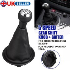 5 Speed Shift Knob Gear Stick + Gaiter For Peugeot Partner Citroen Berlingo III