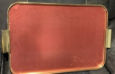 Vintage Woodmet Tray Red And Gold Anodised ALUMINIUM 51cm x 36cm  Bar Drinks 