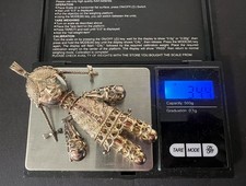 Sterling Silver Rag Doll Pendant Large Gold Plated Guilt All Stones Well Set 34g