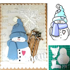 🇬🇧 SNOWMAN METAL CUTTING DIE, CHRISTMAS, STENCIL EMBELLISHMENT CARD MAKING