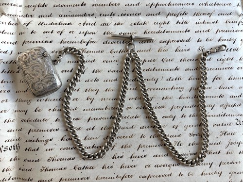 Antique heavy silver double - heavy,
