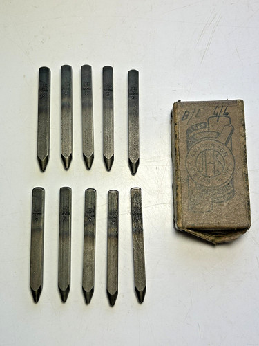 Vintage metal number stamps - metal,
