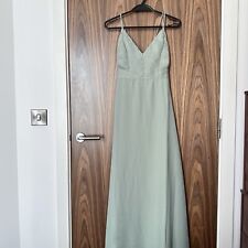 Asos Design Bridesmaid Cami Maxi Dress Ruched Bodice Tie Waist Olive 10 NEW £82