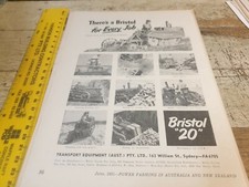 1951 BRISTOL 20 CRAWLER   Tractor  Australian Sales Advert