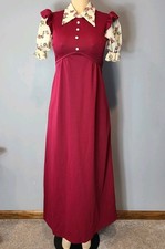 Vtg 70s Prairie Dress Sz XS