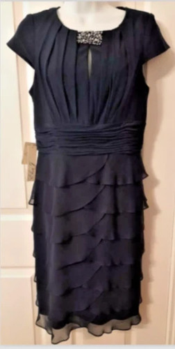 Eliza navy ruffle dress - eliza,