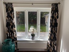 Luxurious deigner Long curtains with thermal ling, complete with rod, end, hoops