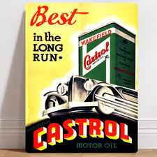 Castrol Oil Garage Mechanic Vintage Aluminium Metal Sign Wall Art Poster Gift