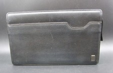 Stylish Dunhill Black Leather Clutch Toiletry Bag Length 26cm