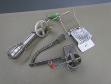3 1950s 1960s Vintage Kitchen Utensils Mouli Grater Hand Whisk Egg Slice Joblot