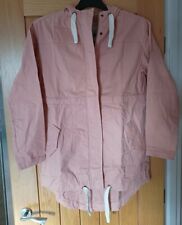 Parka Jacket Women's Small Pink Lightweight Cotton Hooded