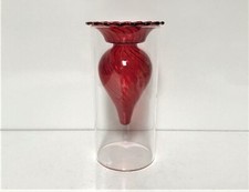 P66 Vintage Elegant Partylite Ruby Red Clear Art Glass Reed Diffuser Bud Vase