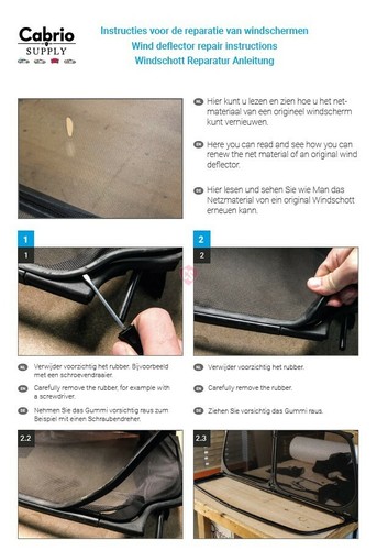 Wind deflector repair - deflector, kit