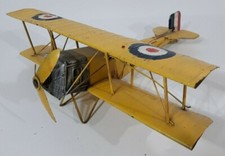 Metal Scrap Art Yellow Biplane