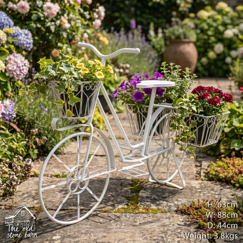 Bike planter with flower - bike,