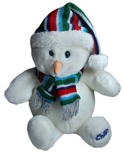 Tesco Chilly & Friends Festive White Snowman With Multicolour Hat Plush Toy