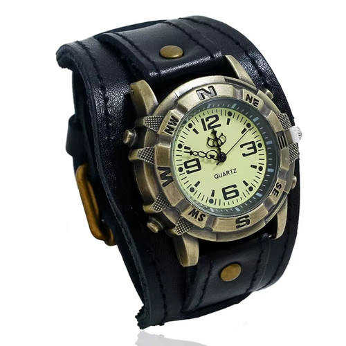 Men leather cuff - men's, watch