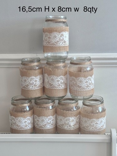 Wedding lacy jars glass table - lacy,