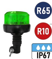 Vision Red 'Vivid' 12-24V Flexible Stem Compact Beacon with Green Lens