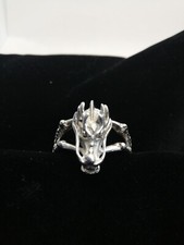 Large Mens Silver Dragon Head