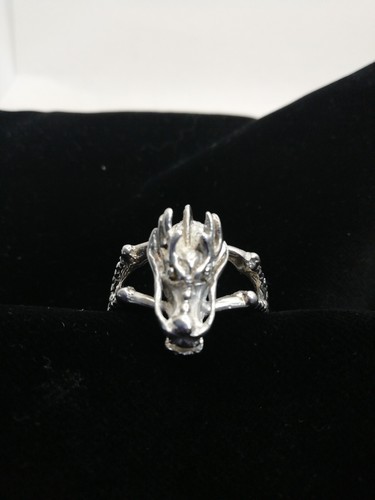 Large mens silver dragon head - large,