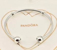 New 100% Genuine Pandora Moments Snake Chain Style Open Bangle 598291-S2 17.5cm