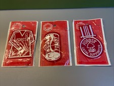 Set of 3 Vintage 1970's Rare Cloth Patch Badge Nottingham Forest FC Unused