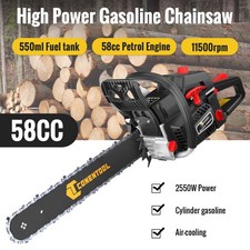 CONENTOOL Petrol Chainsaw 18" Bar 2-Stroke Power 58cc Easy-starting for Cutting