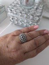 Stunning 9 Carat White Gold Diamond Ring  Size p.5