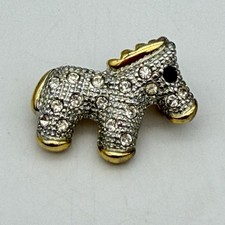 Vintage Donkey Pin Brooch Pave