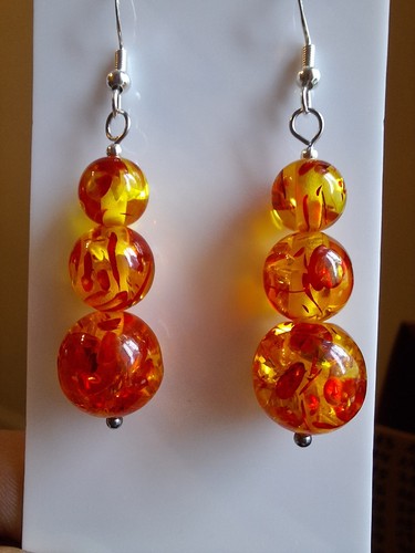 Amber colour dangles - colour,