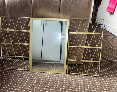 Gold rectangular wall mirror - gold,