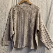 Vintage M&S St Michael Natural Fleck Size Large Wool Mix Jumper Mens Autumn Top